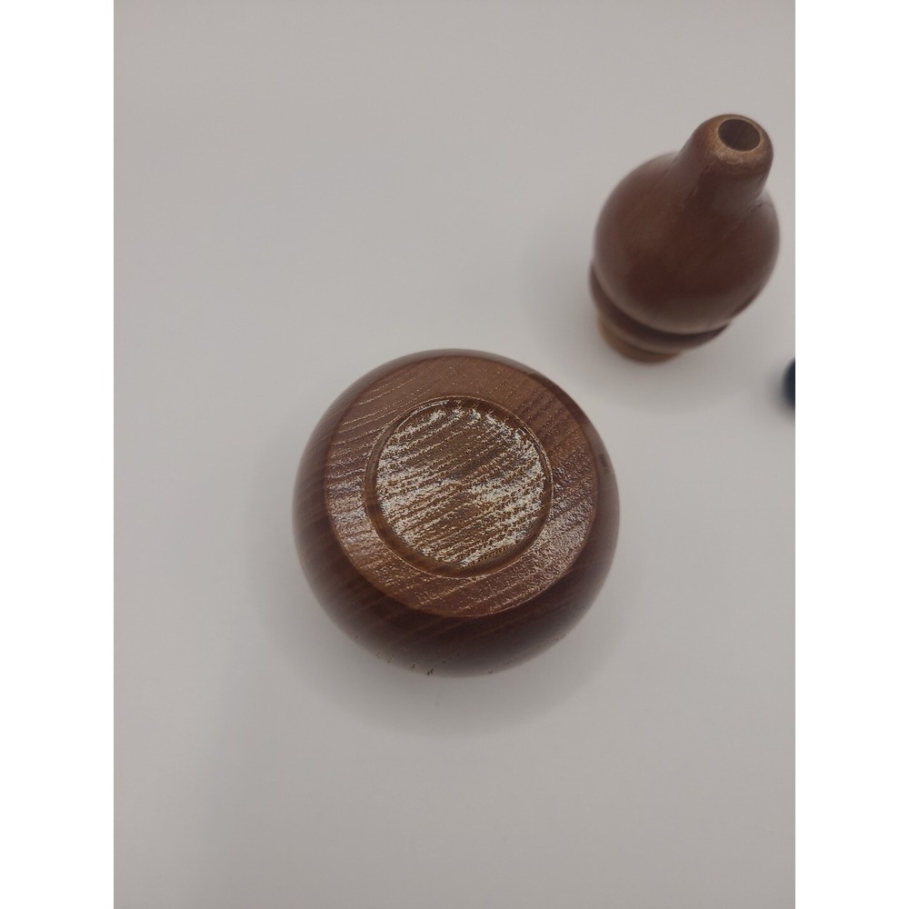 Vintage Traditional Japanese Cryptomeria Cedar Wood Hyotan Gourd Shaped Shichimi - Picture 5 of 5